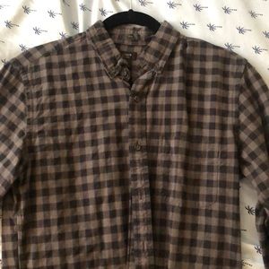 J. Crew Black/Grey Checkered Oxford